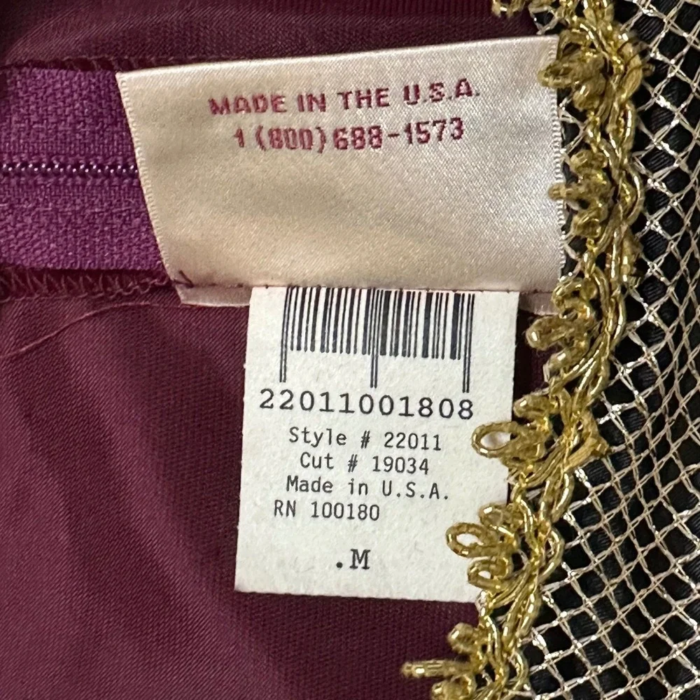 Storybook Heirlooms Medieval Renaissance Velvet Gold Mesh Gown Burgundy Girls M